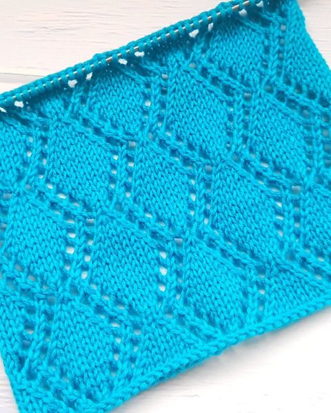 Lace Diamond Stitch Knitting Pattern